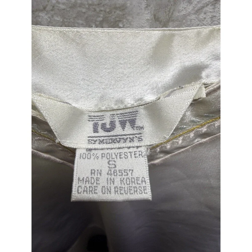 Vintage 80s Ivory Satin Slip Nightgown Size S Womens  Romantic   Lingerie Bridal